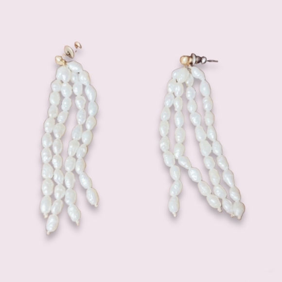 ✨ Vintage | 3 strands freshwater pearls necklace with earrings set - Picture 2 of 3